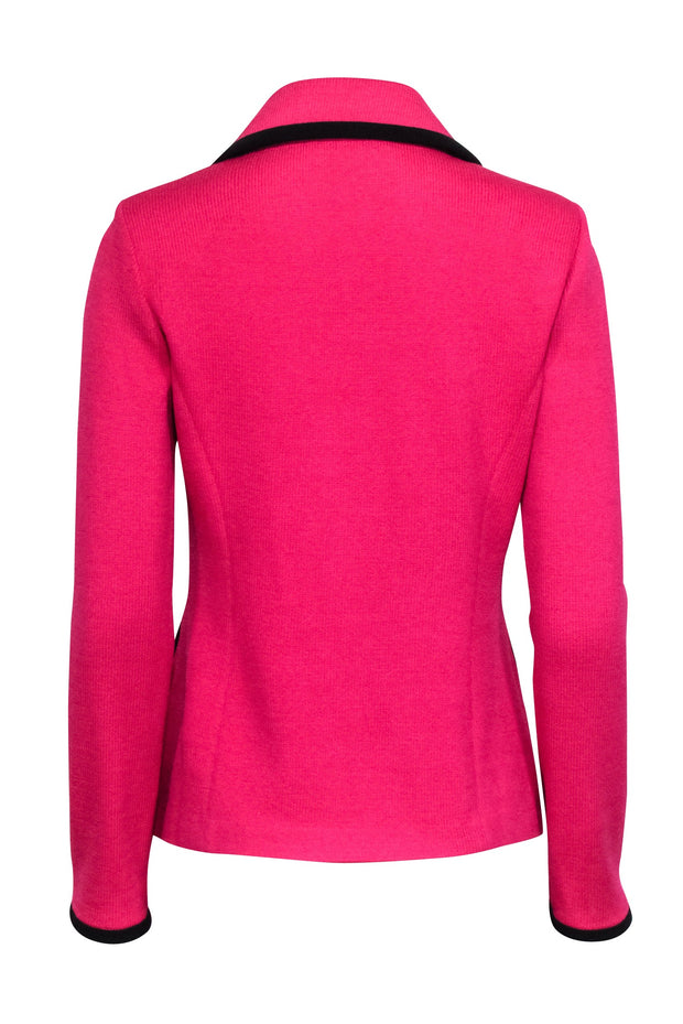 Current Boutique-St. John - Hot Pink Knit Double Breasted Blazer Sz 4