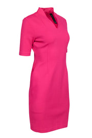 Current Boutique-St. John - Hot Pink Knit Fitted Sheath To The Knee Dress Sz 6