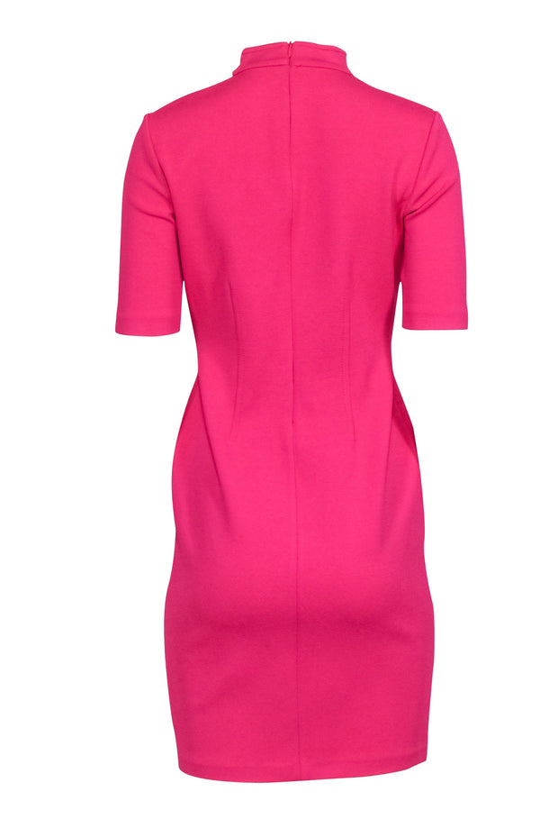 Current Boutique-St. John - Hot Pink Knit Fitted Sheath To The Knee Dress Sz 6