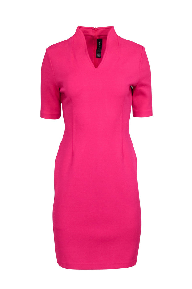 Current Boutique-St. John - Hot Pink Knit Fitted Sheath To The Knee Dress Sz 6