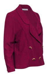 Current Boutique-St. John - Magenta Blazer w/ Oversized Gold Buttons Sz M