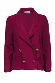 Current Boutique-St. John - Magenta Blazer w/ Oversized Gold Buttons Sz M