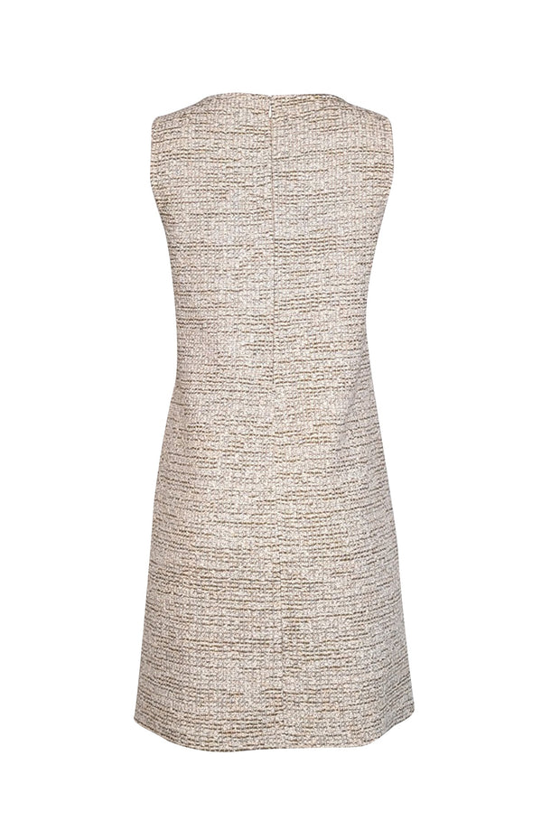 Current Boutique-St. John - Off-White, Olive, & Peach Textured Knit Dress Sz 8