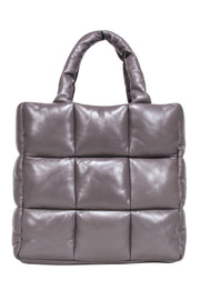 Current Boutique-Stand Studio - Taupe Quilted Leather "Assante" Puffy Tote Bag