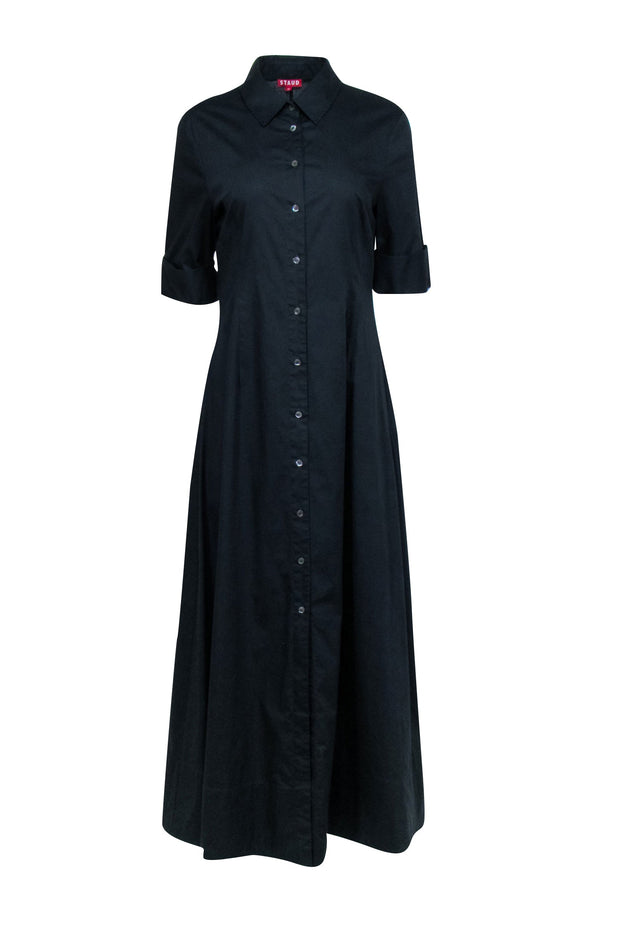 Current Boutique-Staud - Black Button Up "Joan" Maxi Dress Sz 10