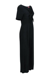 Current Boutique-Staud - Black Wide Leg Tie Front Jumpsuit Sz M