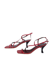 Current Boutique-Staud - Red Square Toe Strappy Kitten Heel Sz 12