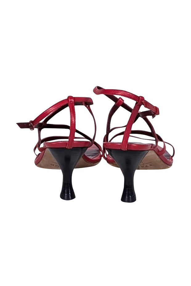 Current Boutique-Staud - Red Square Toe Strappy Kitten Heel Sz 12