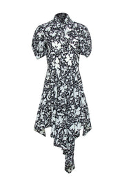 Current Boutique-Stella McCartney - Black & Cream Floral Print Silk Dress Sz 2