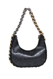 Current Boutique-Stella McCartney - Black "Frayme" Rhinestone Vegan Leather Crossbody Bag