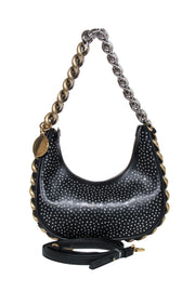 Current Boutique-Stella McCartney - Black "Frayme" Rhinestone Vegan Leather Crossbody Bag