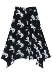 Current Boutique-Stella McCartney - Black & White "Pixel" Horse Print Skirt Sz 2