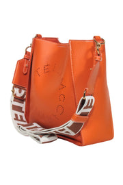 Current Boutique-Stella McCartney - Orange Mini Embossed Grainy Mat Faux Leather Crossbody Bag