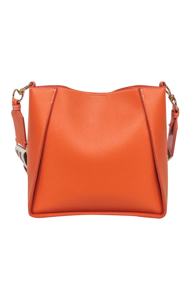 Current Boutique-Stella McCartney - Orange Mini Embossed Grainy Mat Faux Leather Crossbody Bag