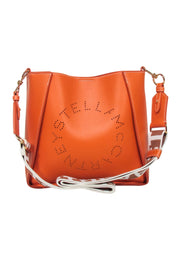 Current Boutique-Stella McCartney - Orange Mini Embossed Grainy Mat Faux Leather Crossbody Bag