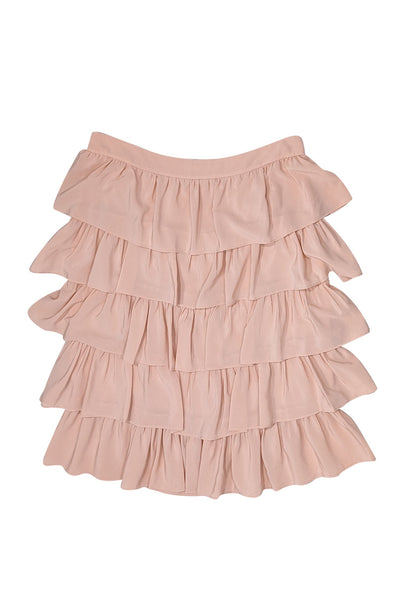 Current Boutique-Stella McCartney - Pastel Pink Silk Ruffled Skirt Sz 10