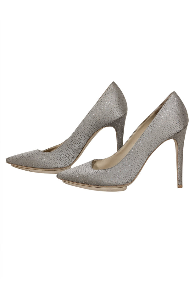 Current Boutique-Stella McCartney - Pewter Grey Jeweled Pumps Sz 6.5