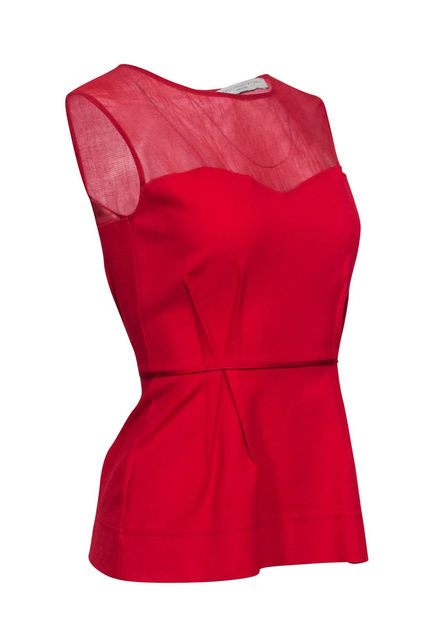 Current Boutique-Stella McCartney - Red Sleeveless Peplum Top Sz 6