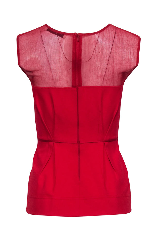 Current Boutique-Stella McCartney - Red Sleeveless Peplum Top Sz 6