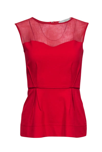 Current Boutique-Stella McCartney - Red Sleeveless Peplum Top Sz 6