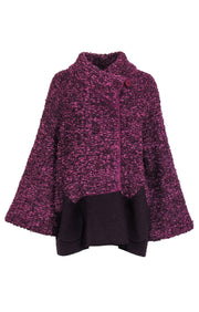 Current Boutique-Stizzoli - Purple Textured Knit Wrap Jacket Sz 16