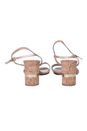 Current Boutique-Stuart Weitzman - Beige Cork Strappy Sandals Sz 9