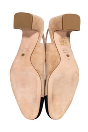 Current Boutique-Stuart Weitzman - Beige Suede Sling Back Heels Sz 9