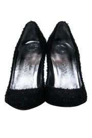 Current Boutique-Stuart Weitzman - Black Boucle Tweed Pointed Toe Pumps Sz 7.5