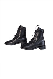 Current Boutique-Stuart Weitzman - Black Leather "Sondra Sleek" Short Boots Sz 8