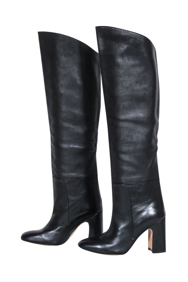 Current Boutique-Stuart Weitzman - Black Leather Tall Boots Sz 5