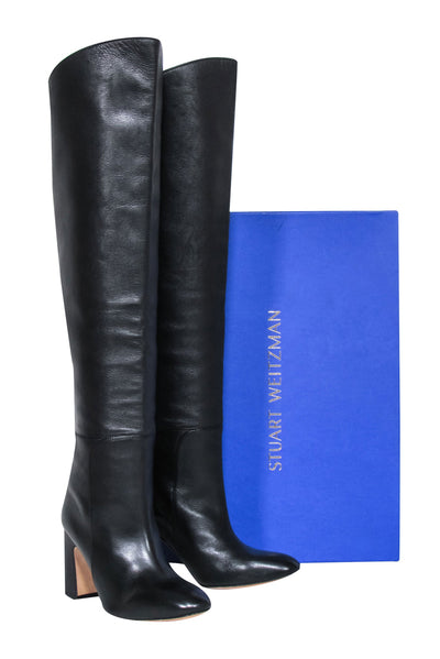 Current Boutique-Stuart Weitzman - Black Leather Tall Boots Sz 5