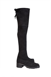 Current Boutique-Stuart Weitzman - Black Suede Tall Boots Sz 7.5