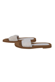 Current Boutique-Stuart Weitzman - Brown Leather & White Shearling Slide Sandals Sz 8