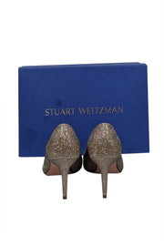 Current Boutique-Stuart Weitzman - Gold Sparkly Pointed Toe Pumps Sz 7.5