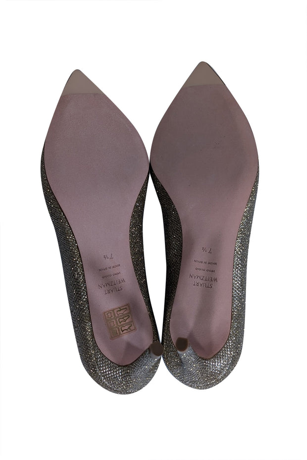 Current Boutique-Stuart Weitzman - Gold Sparkly Pointed Toe Pumps Sz 7.5