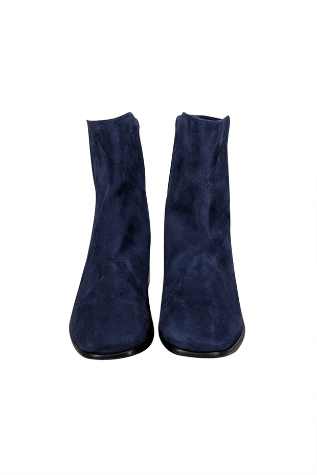 Current Boutique-Stuart Weitzman - Navy Suede Short Boots Sz 7.5