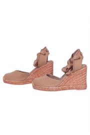 Current Boutique-Stuart Weitzman - Pink "Marguerita" Espadrille Wedges Sz 5.5