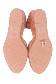 Current Boutique-Stuart Weitzman - Pink "Marguerita" Espadrille Wedges Sz 5.5