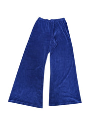 Current Boutique-Suzie Kondi - Blue Velour Flare Pants Sz L