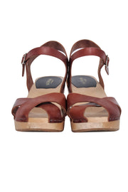 Current Boutique-Swedish Hasbeens - Brown Leather Strappy Heeled Sandal Sz 9