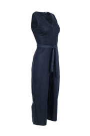 Current Boutique-T Tahari - Dark Navy Sleeveless Zipper Front Jumpsuit Sz 4