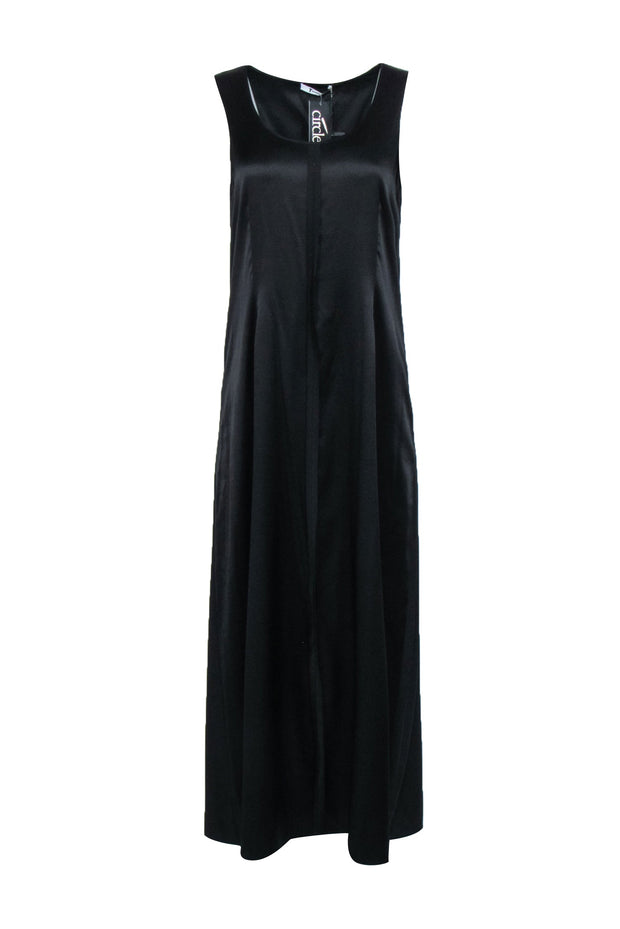 Current Boutique-T by Alexander Wang - Black Satin Sleeveless Maxi Dress Sz 10