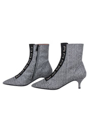 Current Boutique-Tabitha Simmons - Black & White Herringbone "Quin" Ankle Boots Sz 6.5