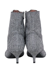 Current Boutique-Tabitha Simmons - Black & White Herringbone "Quin" Ankle Boots Sz 6.5