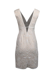 Current Boutique-Tadashi Shoji - Cream w/ Ivory Lace Sleeveless Dress Sz 2