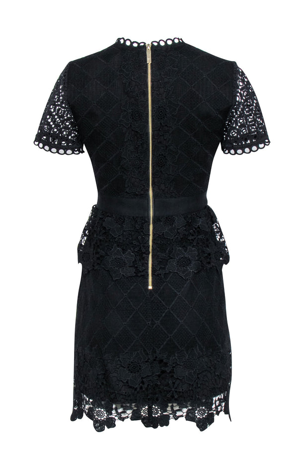 Current Boutique-Ted Baker - Black Layered Lace Skater "Dixa" Dress Sz 4