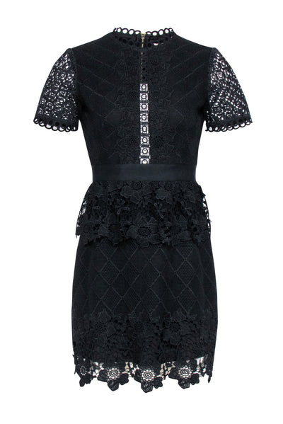 Current Boutique-Ted Baker - Black Layered Lace Skater "Dixa" Dress Sz 4