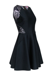 Current Boutique-Ted Baker - Black Sleeveless Fit & Flare Dress w/ Embroidered Mesh Detail Sz 6