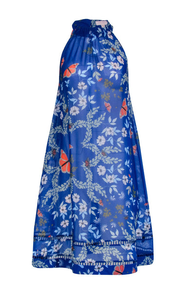 Current Boutique-Ted Baker - Blue w/ Multi Color Floral and Butterfly Print Sz S