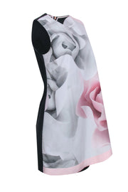 Current Boutique-Ted Baker - Blush Pink Floral Front w/ Black Back Sleeveless Dress Sz 10